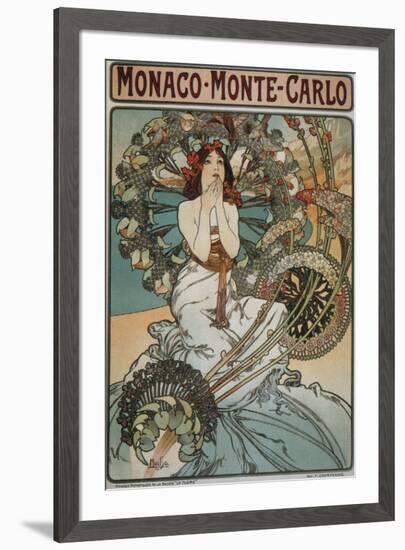 Monaco Monte-Carlo-Alphonse Mucha-Framed Premium Giclee Print