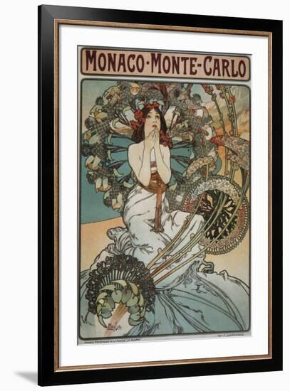 Monaco Monte-Carlo-Alphonse Mucha-Framed Premium Giclee Print