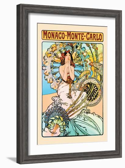 Monaco, Monte Carlo-Alphonse Mucha-Framed Art Print