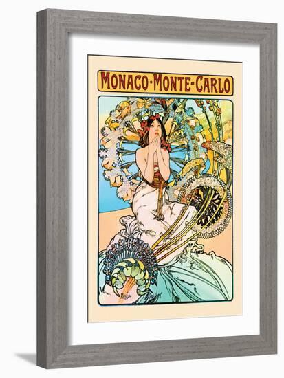 Monaco, Monte Carlo-Alphonse Mucha-Framed Art Print