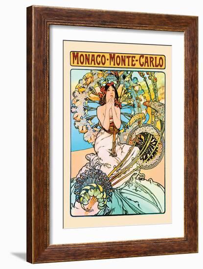 Monaco, Monte Carlo-Alphonse Mucha-Framed Art Print