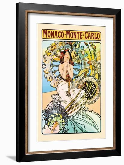 Monaco, Monte Carlo-Alphonse Mucha-Framed Art Print