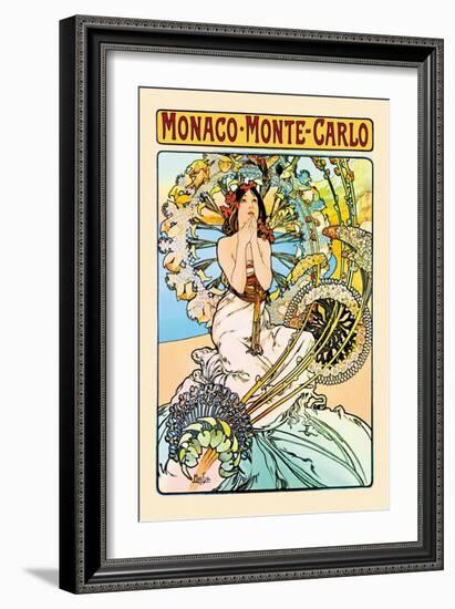 Monaco, Monte Carlo-Alphonse Mucha-Framed Art Print