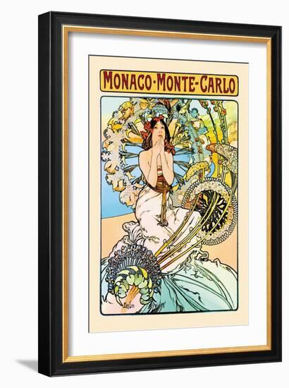 Monaco, Monte Carlo-Alphonse Mucha-Framed Art Print