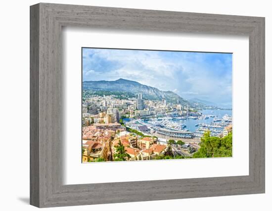 Monaco Montecarlo Principality Aerial View Cityscape. Azure Coast. France-stevanzz-Framed Photographic Print