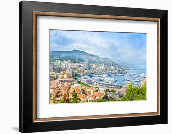 Monaco Montecarlo Principality Aerial View Cityscape. Azure Coast. France-stevanzz-Framed Photographic Print