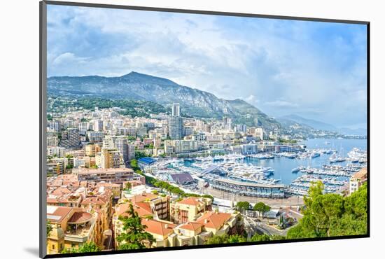 Monaco Montecarlo Principality Aerial View Cityscape. Azure Coast. France-stevanzz-Mounted Photographic Print