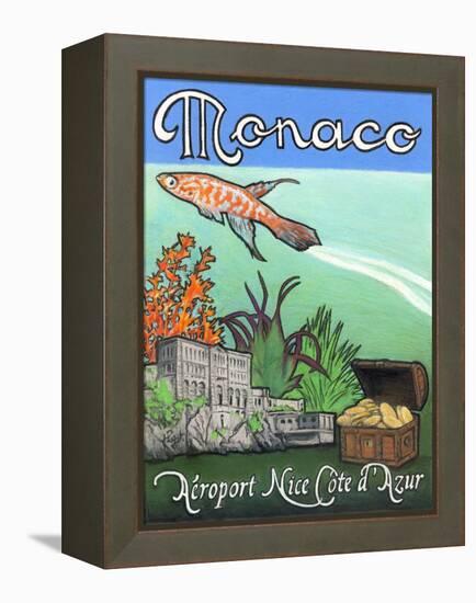 Monaco Travel Poster-Jean Pierre Got-Framed Stretched Canvas