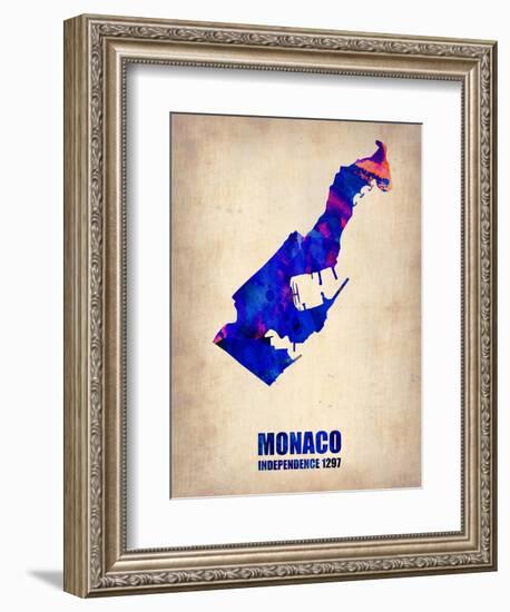 Monaco Watercolor Poster-NaxArt-Framed Art Print