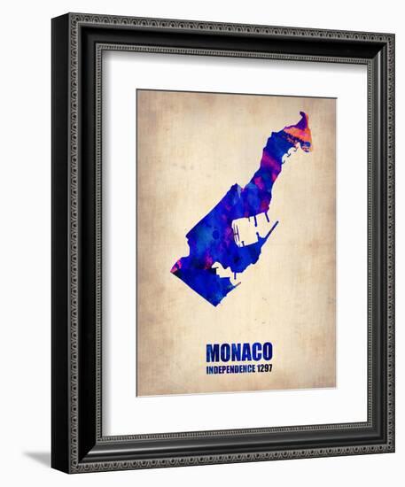 Monaco Watercolor Poster-NaxArt-Framed Art Print