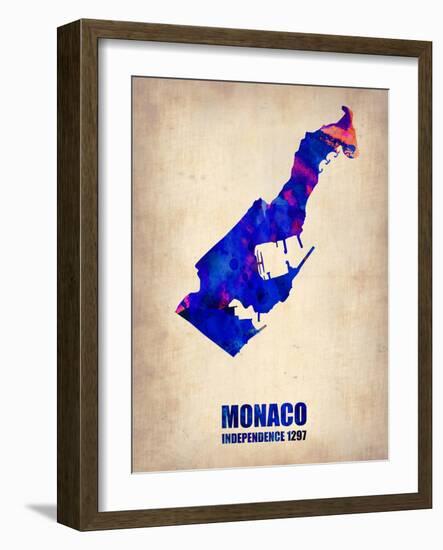 Monaco Watercolor Poster-NaxArt-Framed Art Print