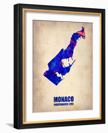 Monaco Watercolor Poster-NaxArt-Framed Art Print