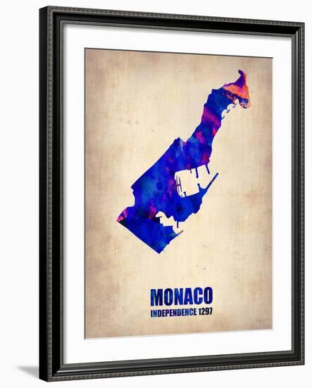 Monaco Watercolor Poster-NaxArt-Framed Art Print