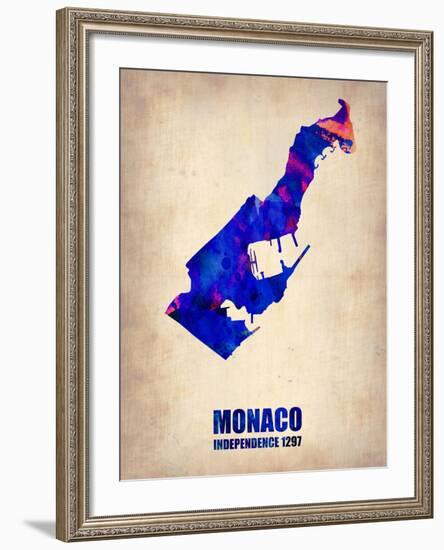 Monaco Watercolor Poster-NaxArt-Framed Art Print