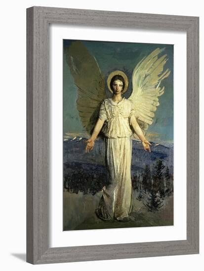 Monadnock Angel, 1920-21 (Oil on Canvas)-Abbott Handerson Thayer-Framed Giclee Print