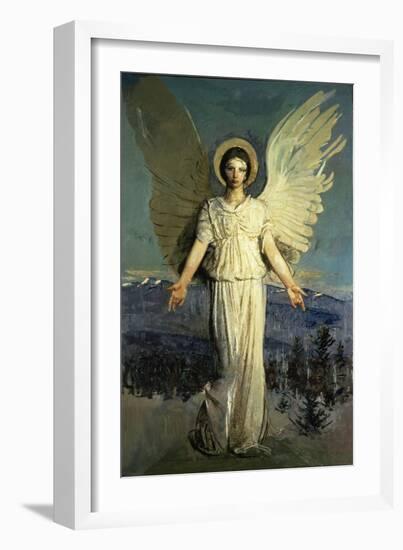 Monadnock Angel, 1920-21 (Oil on Canvas)-Abbott Handerson Thayer-Framed Giclee Print