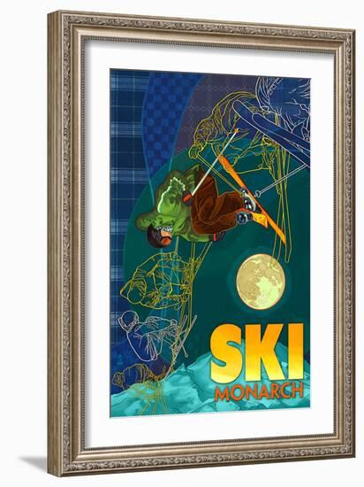 Monarch Mountain, Colorado - Timelapse Skier-Lantern Press-Framed Art Print