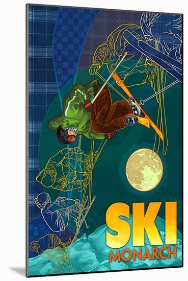 Monarch Mountain, Colorado - Timelapse Skier-Lantern Press-Mounted Art Print