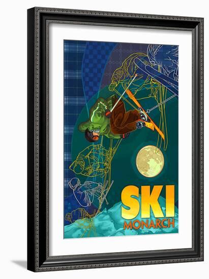 Monarch Mountain, Colorado - Timelapse Skier-Lantern Press-Framed Art Print