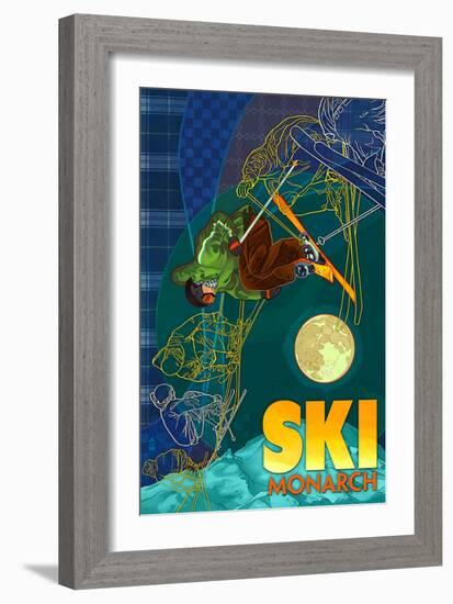 Monarch Mountain, Colorado - Timelapse Skier-Lantern Press-Framed Premium Giclee Print
