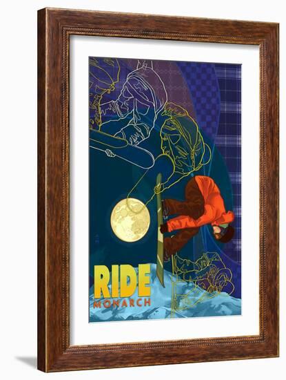Monarch Mountain, Colorado - Timelapse Snowboarder-Lantern Press-Framed Art Print