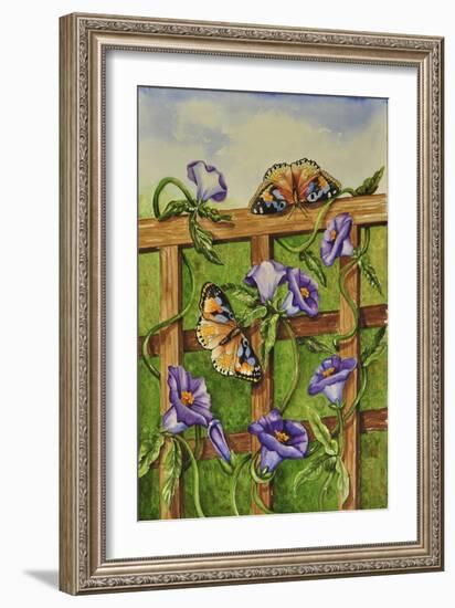 Monarchs and Hydrangeas-Charlsie Kelly-Framed Giclee Print