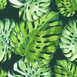 Vector Illustration with Tropical Leaves-Monash-Framed Stretched Canvas