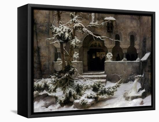 Monastery Garden in Snow-Carl Friedrich Lessing-Framed Premier Image Canvas