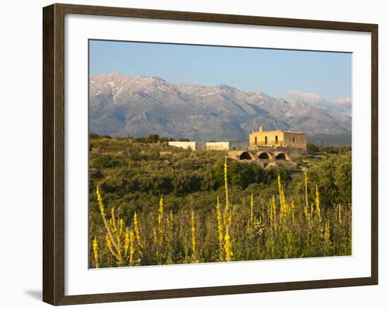 Monastery of Ayios Ioannis Theologos and White Mountains in Spring, Aptera, Chania Region, Crete, G-Stuart Black-Framed Photographic Print