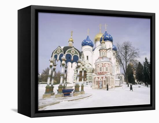 Monastery of the Christian St. Sergius Cathedral of the Assumption in Snow, Moscow Area, Russia-Gavin Hellier-Framed Premier Image Canvas