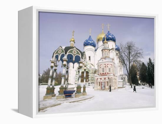 Monastery of the Christian St. Sergius Cathedral of the Assumption in Snow, Moscow Area, Russia-Gavin Hellier-Framed Premier Image Canvas