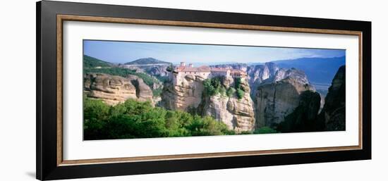 Monastery on the Top of a Cliff, Roussanou Monastery, Meteora, Thessaly, Greece-null-Framed Photographic Print
