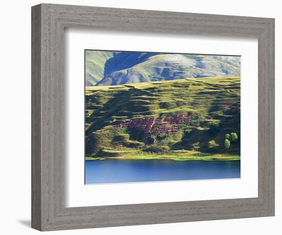 Monastery with Buddhist School in Yalang Sacred Mountain, Tibet-Sichuan, China-Keren Su-Framed Photographic Print