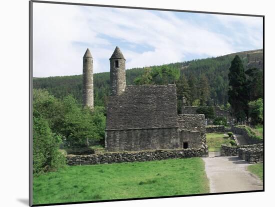 Monastic Gateway, Round Tower Dating from 10th to 12th Centuries, Glendalough, County Wicklow-Gavin Hellier-Mounted Photographic Print