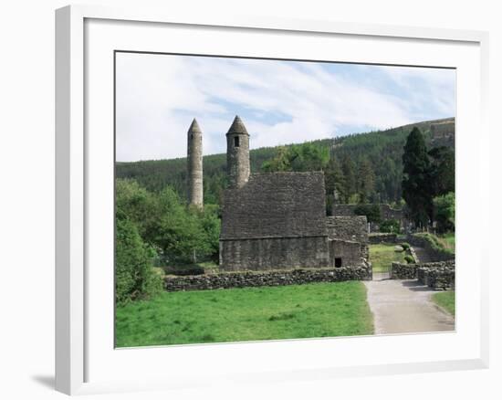 Monastic Gateway, Round Tower Dating from 10th to 12th Centuries, Glendalough, County Wicklow-Gavin Hellier-Framed Photographic Print