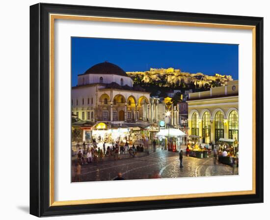 Monastiraki Square and Acropolis, Monastiraki, Athens, Greece-Doug Pearson-Framed Photographic Print