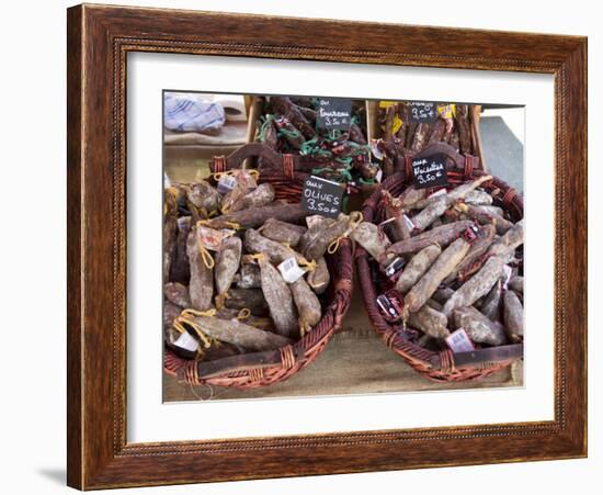 Monday Market at St. Jean Pied De Port, Basque Country, Pyrenees-Atlantiques, Aquitaine, France-R H Productions-Framed Photographic Print