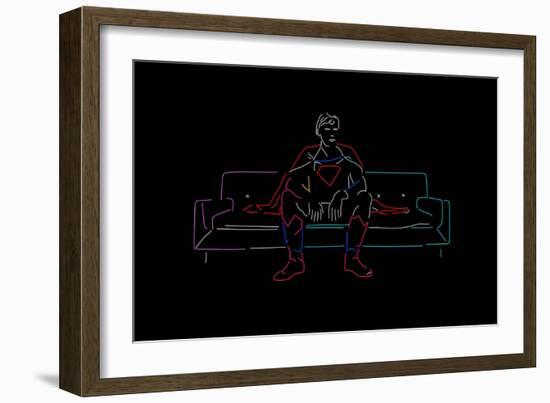 Monday Superhero-null-Framed Art Print