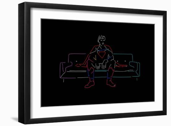 Monday Superhero-null-Framed Art Print