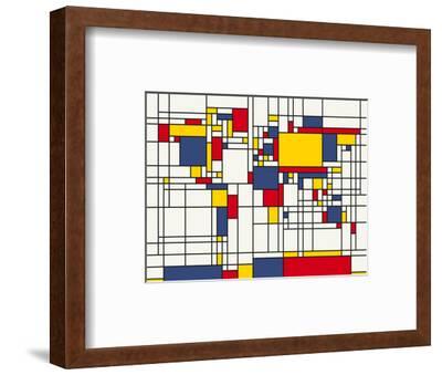 'Mondrian Abstract World Map' Art Print - Michael Tompsett | Art.com