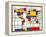 Mondrian Abstract World Map-Michael Tompsett-Framed Stretched Canvas