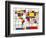 Mondrian Abstract World Map-Michael Tompsett-Framed Art Print