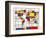 Mondrian Abstract World Map-Michael Tompsett-Framed Art Print