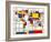 Mondrian Abstract World Map-Michael Tompsett-Framed Art Print