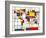 Mondrian Abstract World Map-Michael Tompsett-Framed Art Print