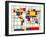 Mondrian Abstract World Map-Michael Tompsett-Framed Art Print