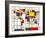 Mondrian Abstract World Map-Michael Tompsett-Framed Art Print