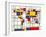 Mondrian Abstract World Map-Michael Tompsett-Framed Art Print