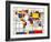 Mondrian Abstract World Map-Michael Tompsett-Framed Art Print