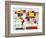 Mondrian Abstract World Map-Michael Tompsett-Framed Premium Giclee Print